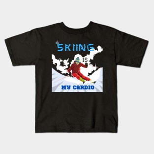 Skiing Is My Cardio Kids T-Shirt